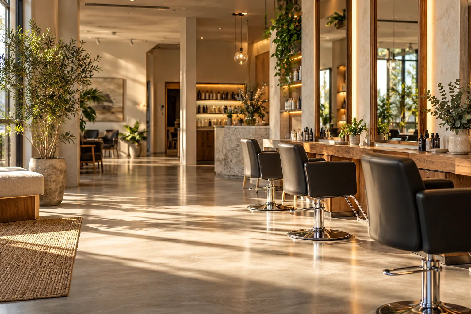 Illustrative recreated salon interior